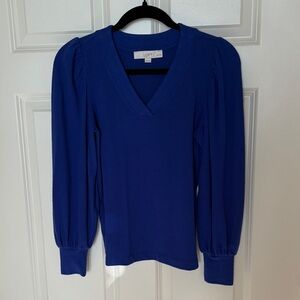 LOFT Royal Blue V-Neck Blouse
